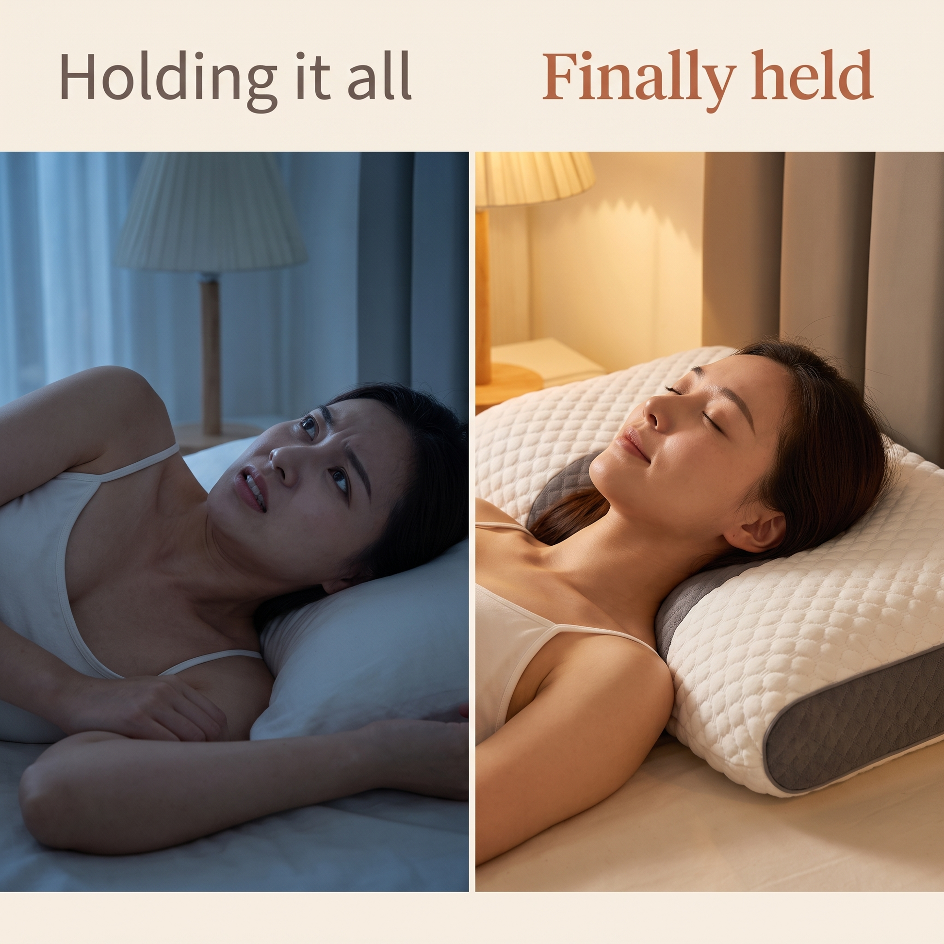 Holding it all, then finally held — the nightly shift