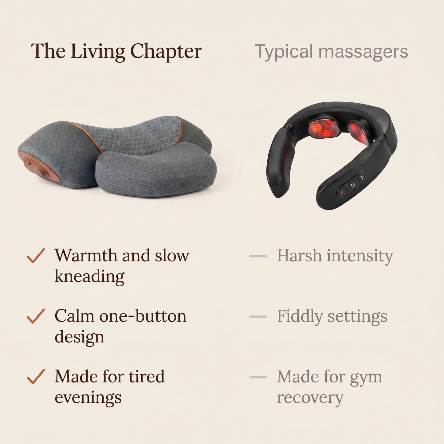The Living Chapter compared with typical massagers