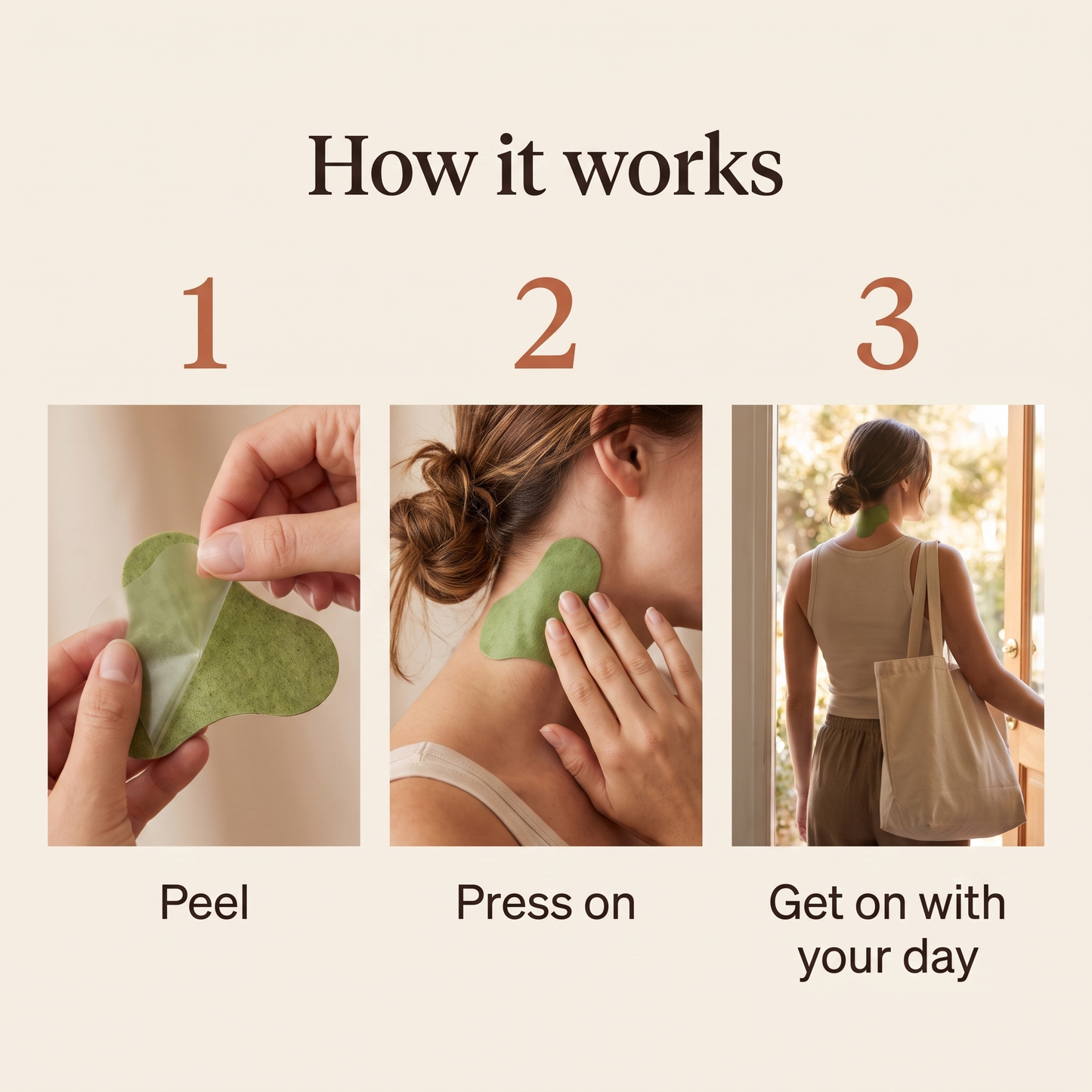 How it works: peel, press on, get on with your day