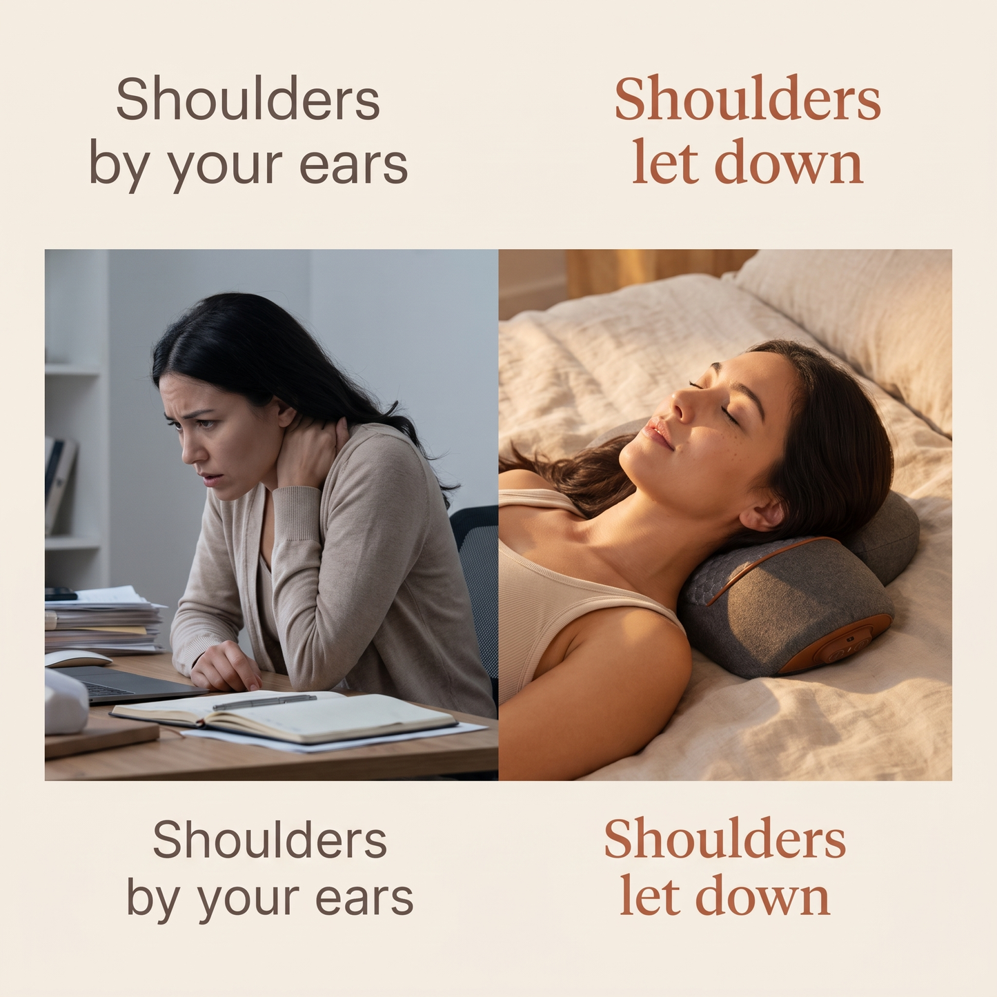 Shoulders by your ears, then shoulders let down